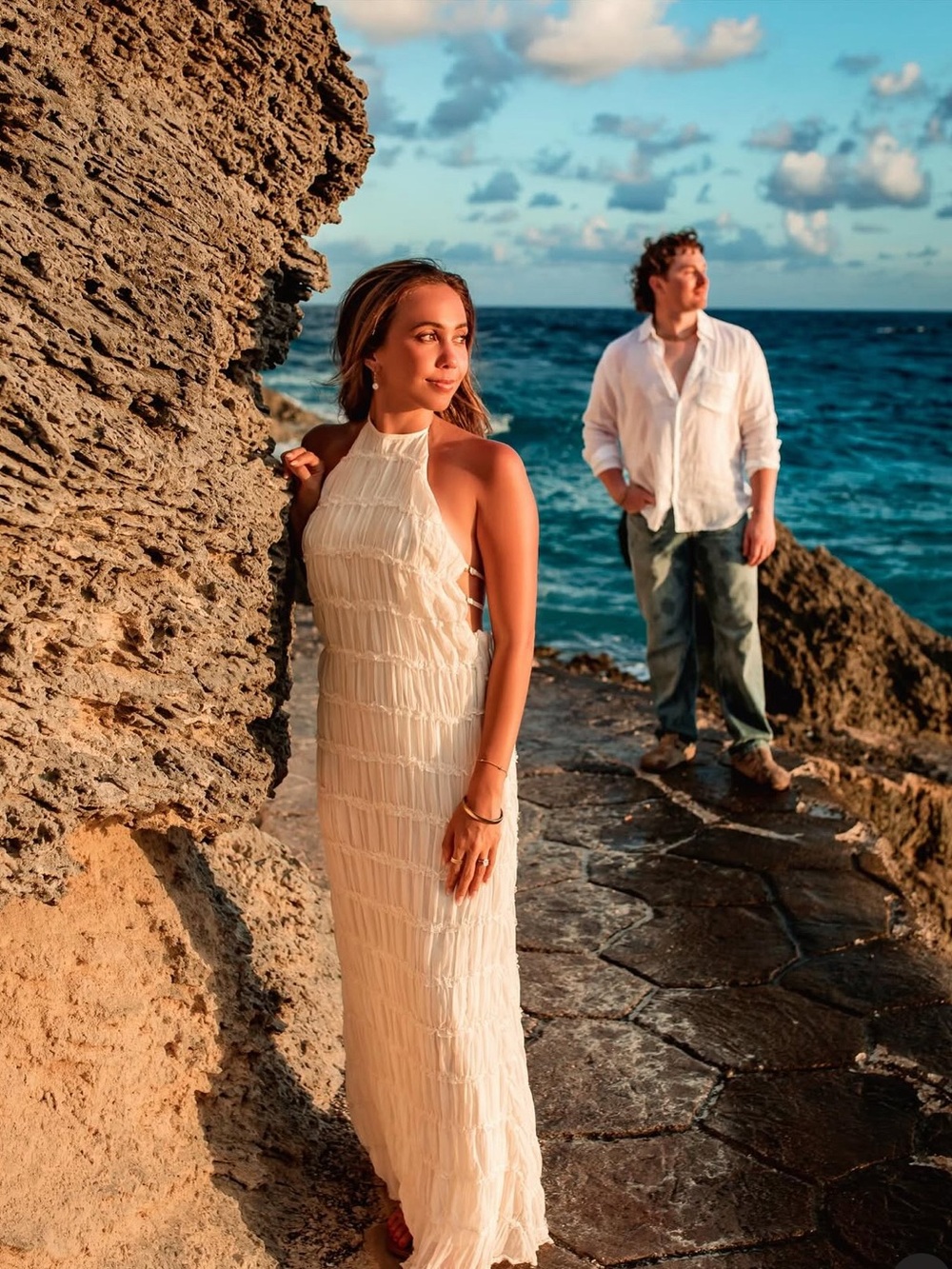 White Halter Maxi Dress - Sleeveless Beach Evening Dress